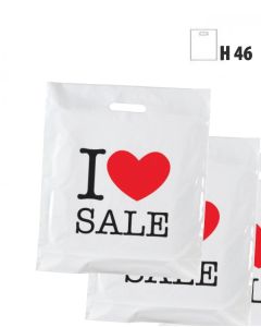 Plastiktüte - I LOVE SALE - 100 stk.